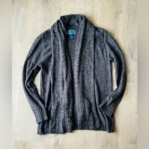 Karen Scott Charcoal Knit Cardigan Large